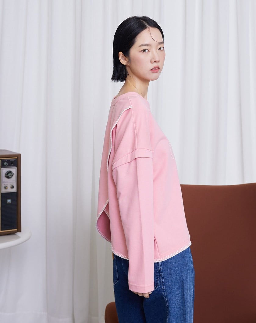 養生蔬菜園毛線邊長袖T恤(兩色)