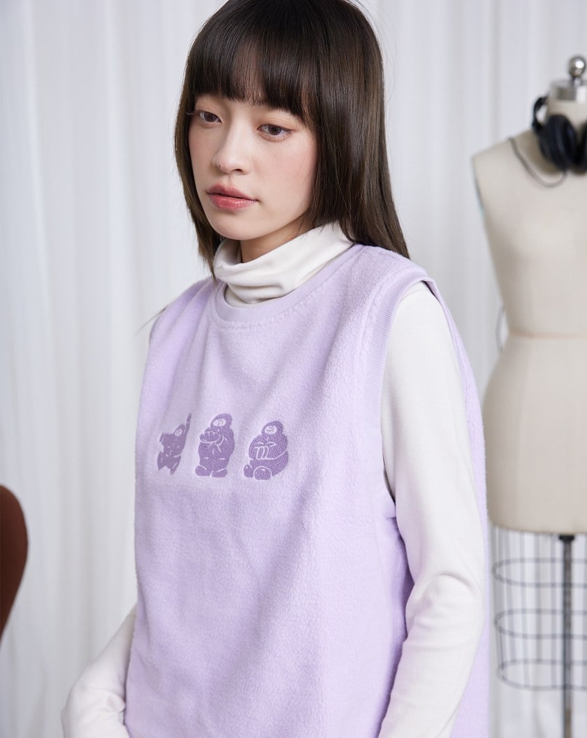 穿羽絨服的雪人毛毛背心(兩色)