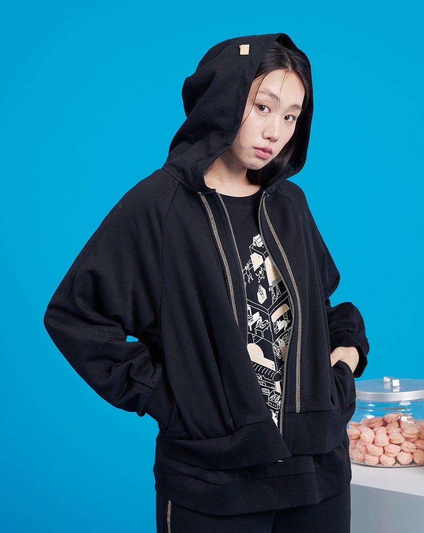 ➤配色邊條連帽運動外套(兩色)