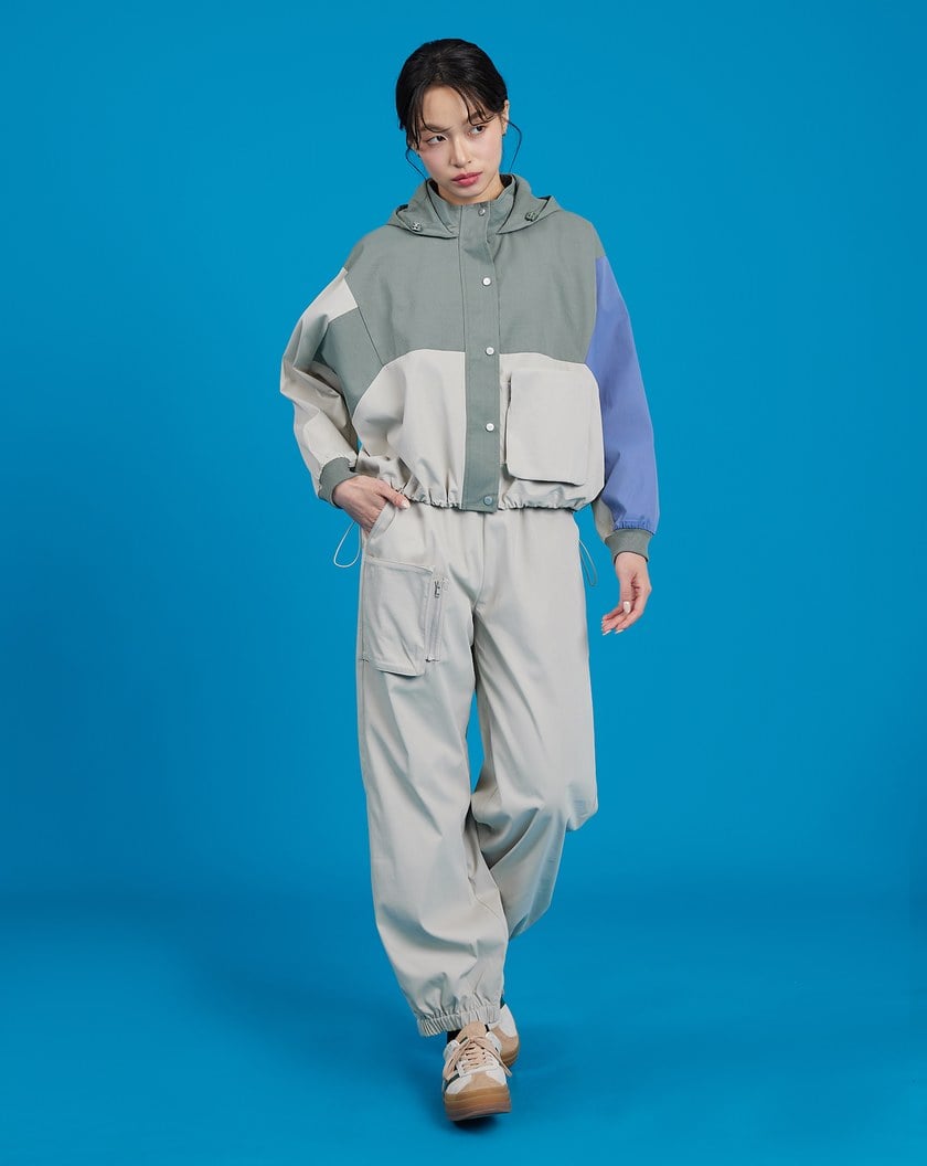 防盜口袋鬆緊縮口長褲(兩色)