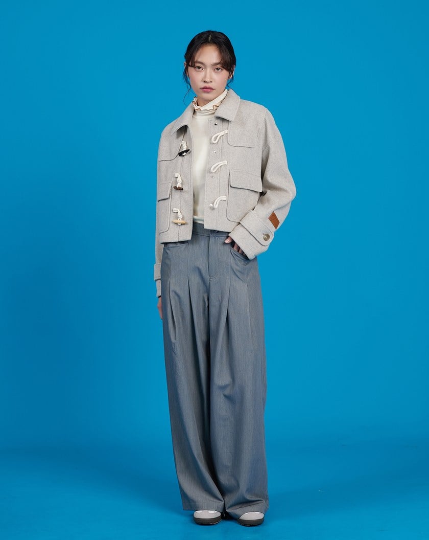 柔軟打摺顯瘦寬西裝褲(兩色)