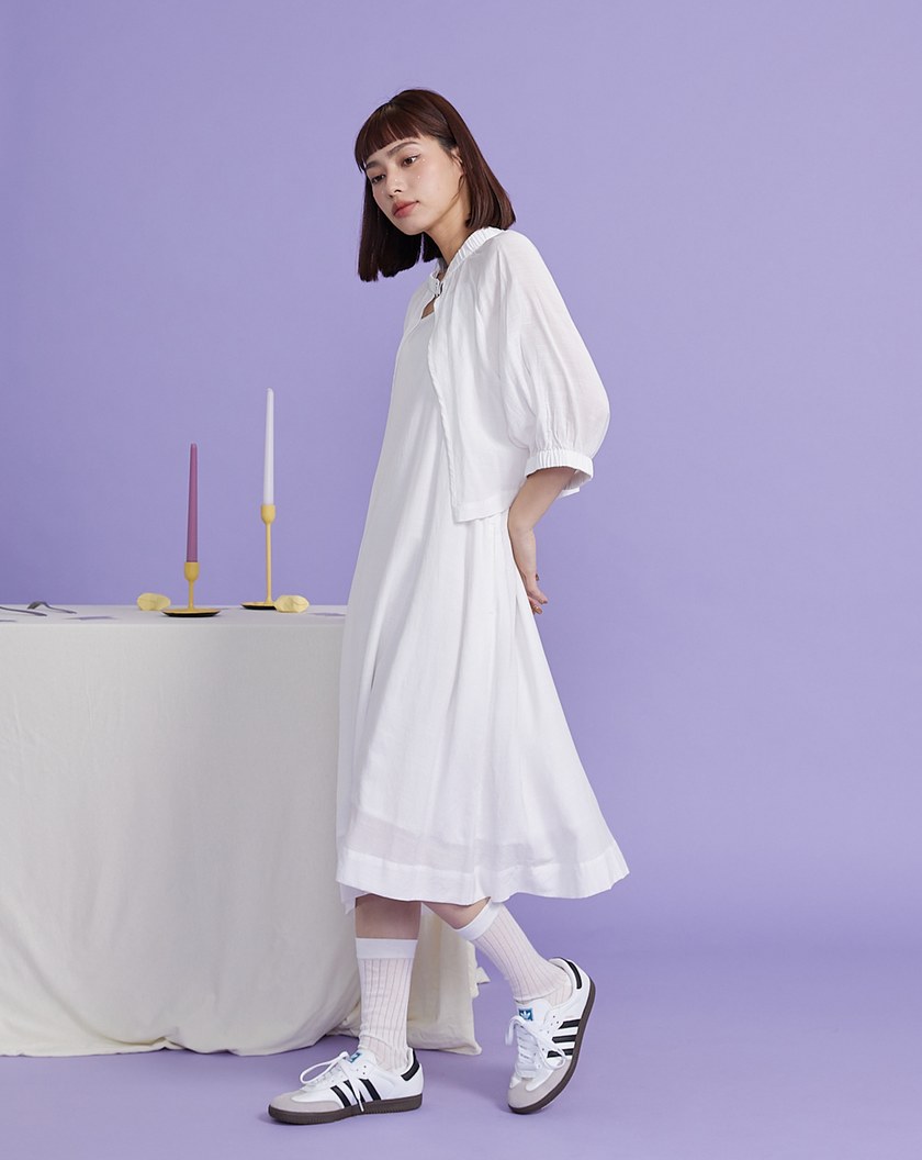 兩件式罩衫細肩帶洋裝(兩色)