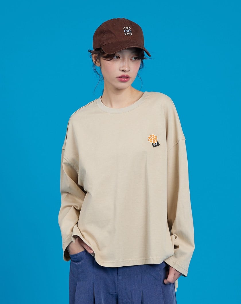 傳統蛋糕做法噴印印花大學T(兩色)