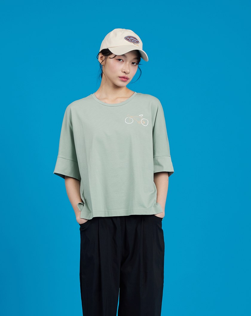 ➤單車小開岔連袖T恤(兩色)