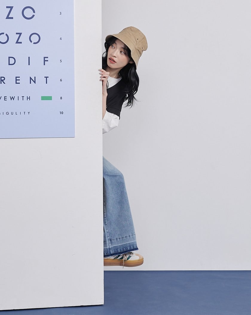 許願刺繡單寧漁夫帽(三色)