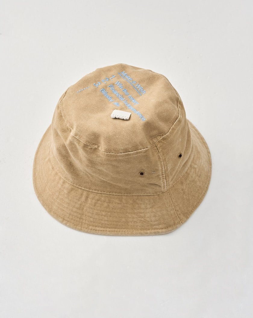 許願刺繡單寧漁夫帽(三色)