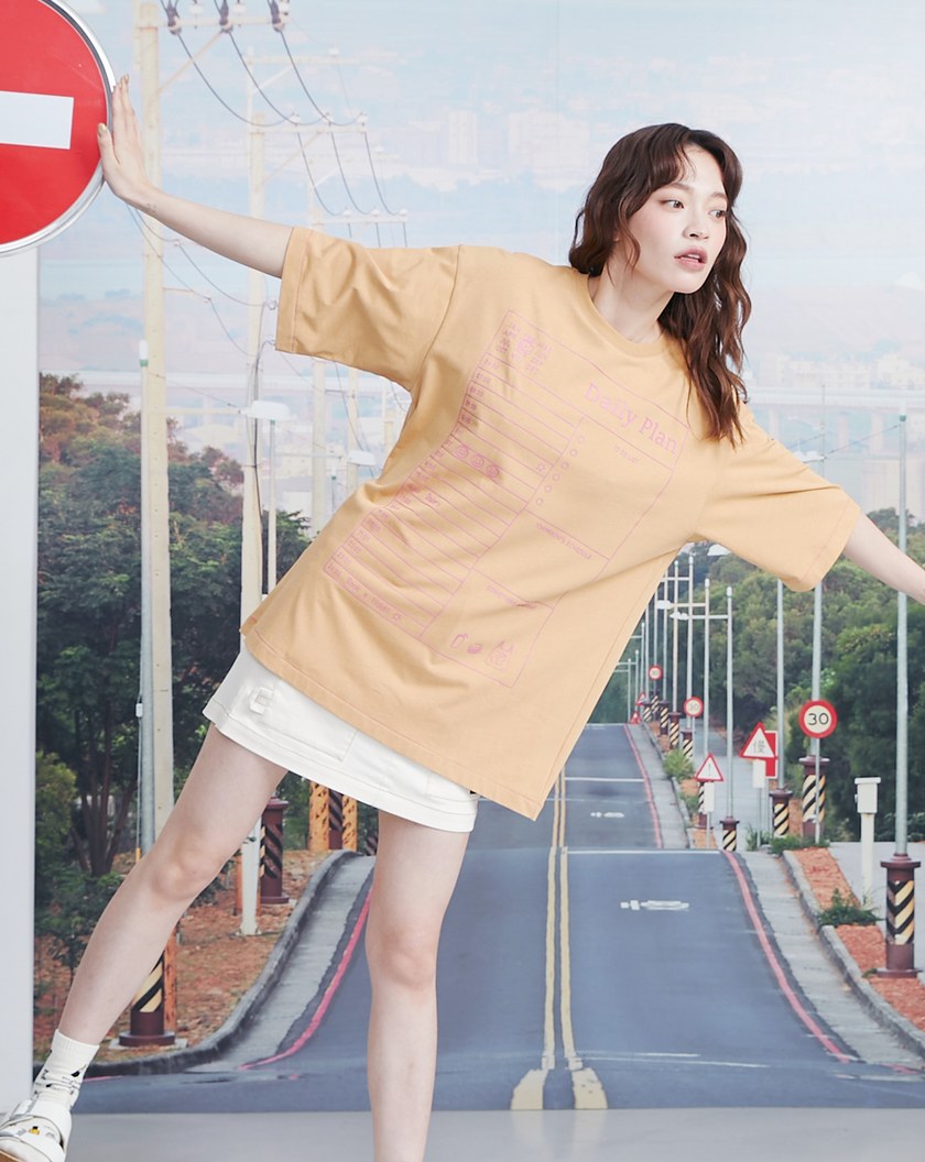 行前計畫印花擴型T恤(兩色)