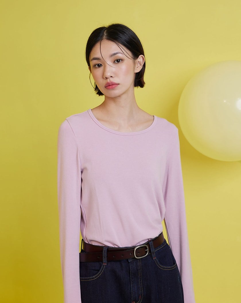 HOT發熱圓領長袖上衣(五色)