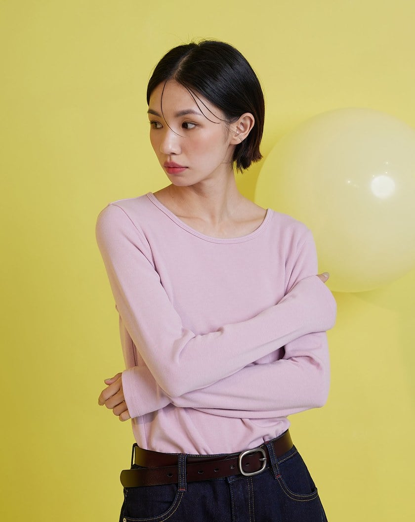 HOT發熱圓領長袖上衣(五色)