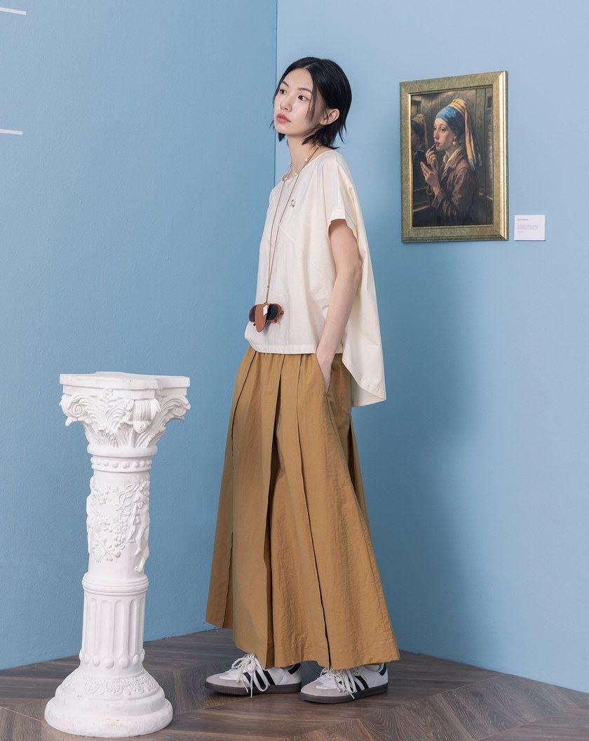 ➤gz異材質拼接連袖上衣(兩色)