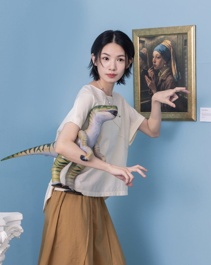 ➤gz異材質拼接連袖上衣(兩色)