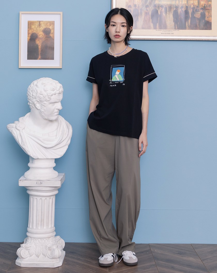 ➤Um…不懂畫密拷邊連袖T恤(兩色)