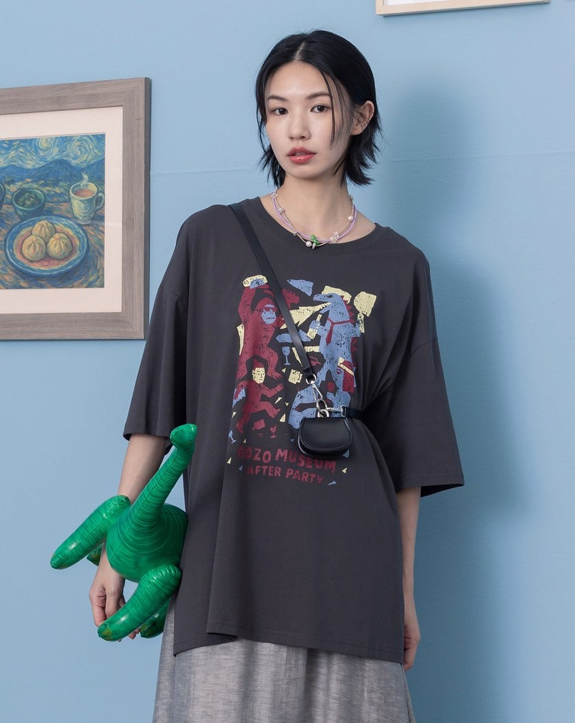 ➤博物館after party寬鬆涼感T恤(兩色)