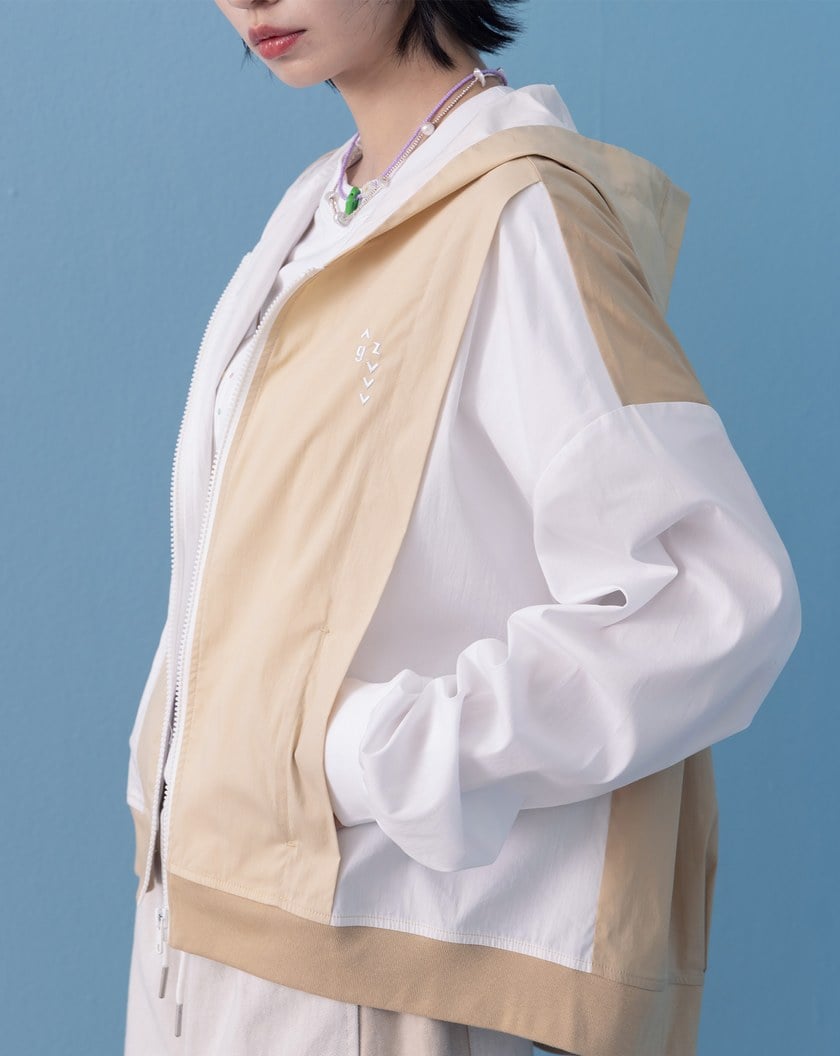 ➤gz拼接撞色運動連帽外套(兩色)