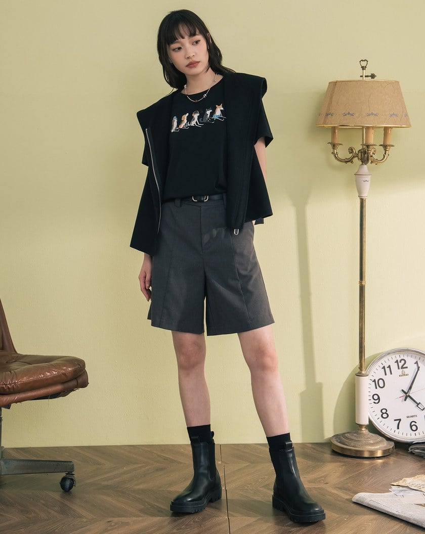 造型拉鍊羊毛連帽背心