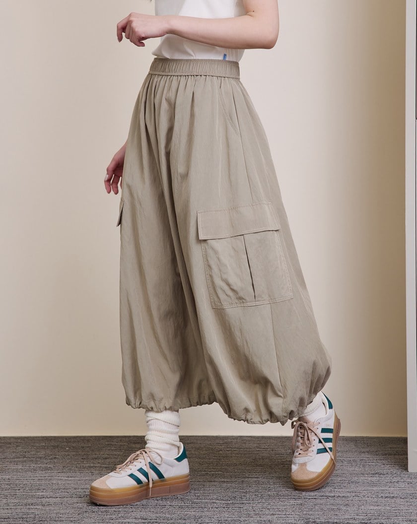 涼感天絲大口袋下擺可調節氣球裙(兩色)