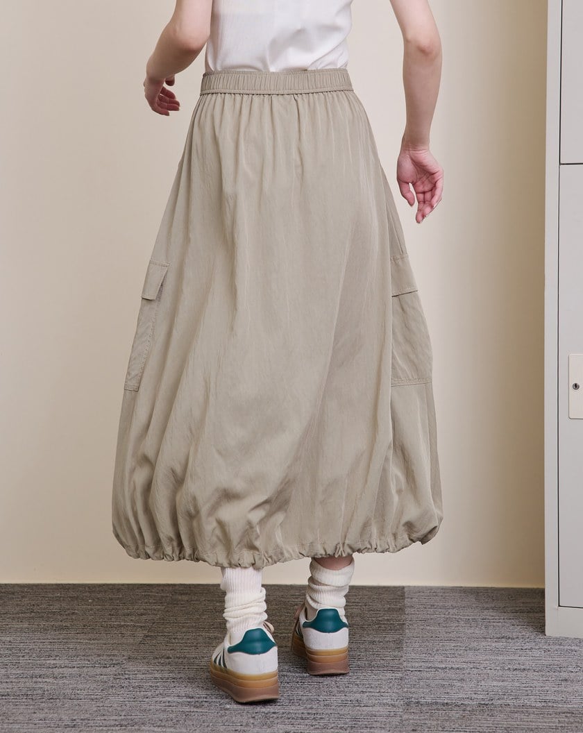 涼感天絲大口袋下擺可調節氣球裙(兩色)