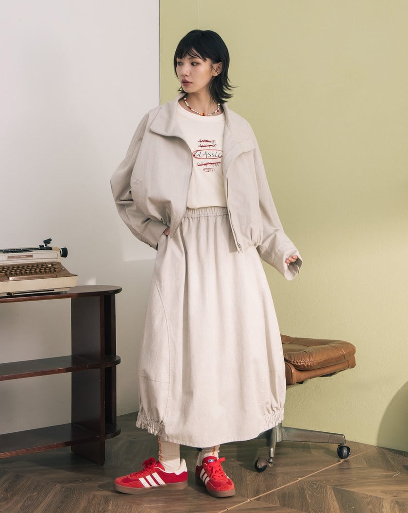 水洗鬆緊下擺氣球裙(兩色)