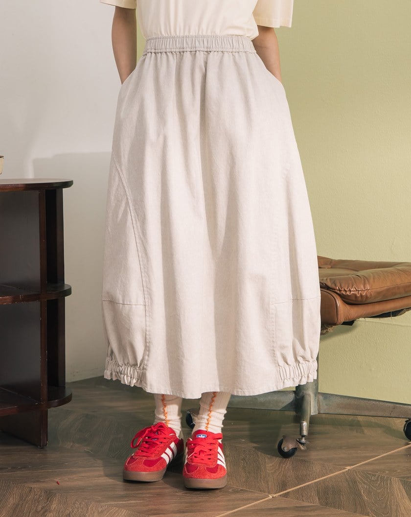 水洗鬆緊下擺氣球裙(兩色)