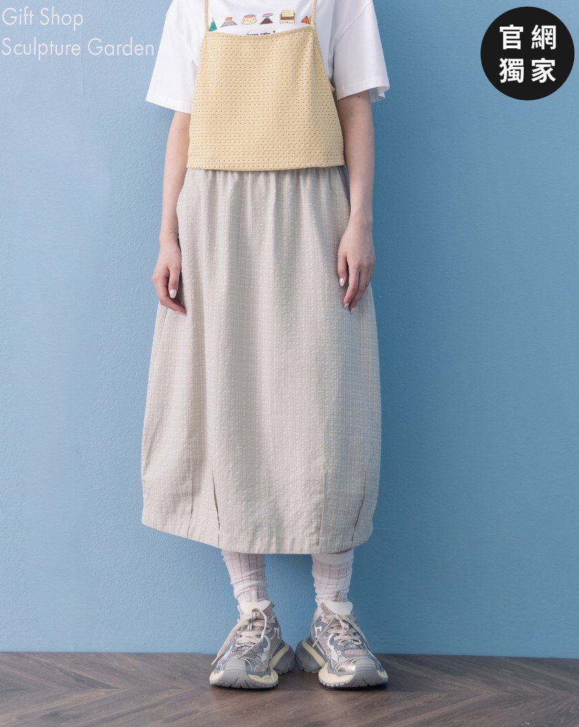 ➤格紋鬆緊氣球裙(兩色)