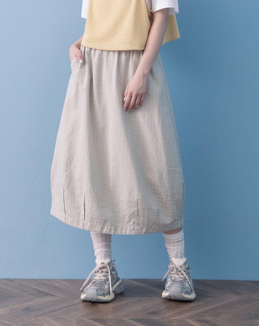 ➤格紋鬆緊氣球裙(兩色)