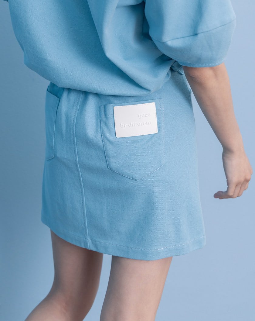 A｜小花釦針織涼感運動短裙(兩色)