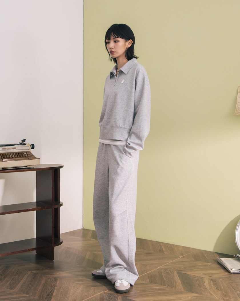 涼感天絲顯瘦剪接褲腳抽繩寬褲(兩色)