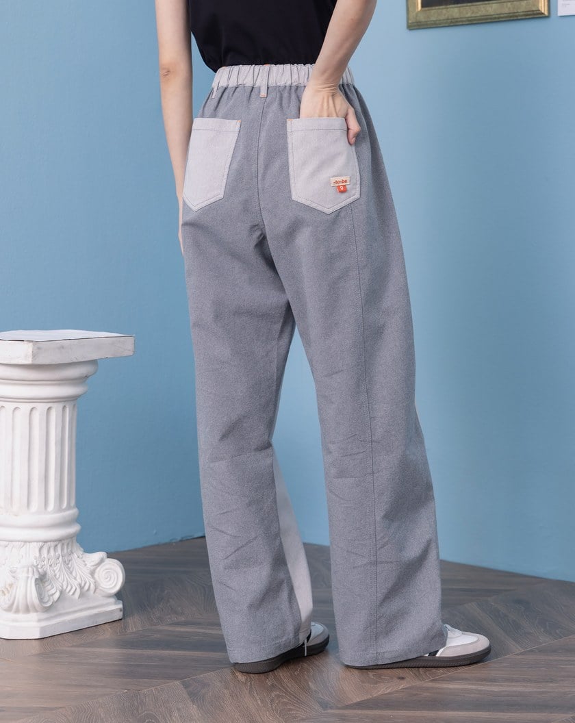 shadow顯瘦好比例仿牛仔直筒寬褲 (兩色)