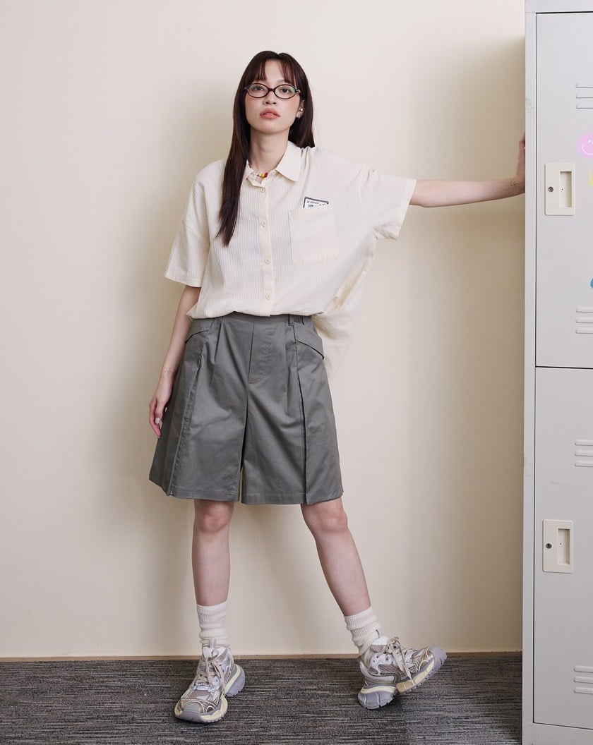 造型反折大口袋五分褲(兩色)