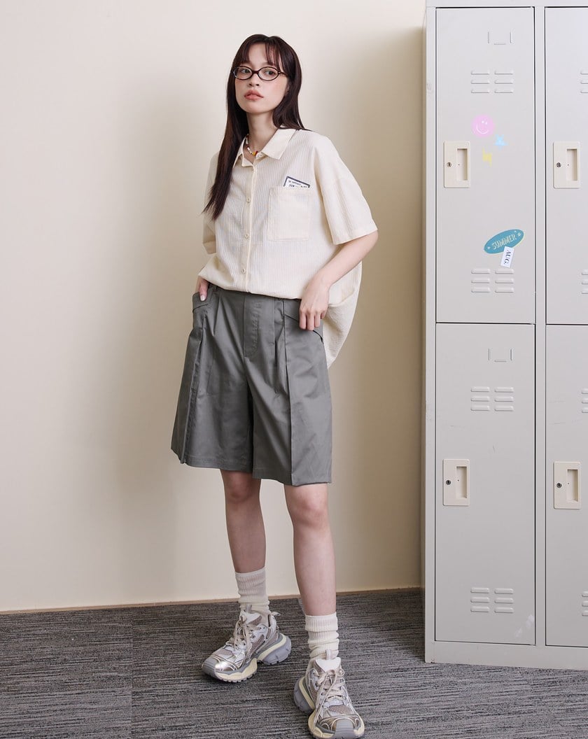 造型反折大口袋五分褲(兩色)