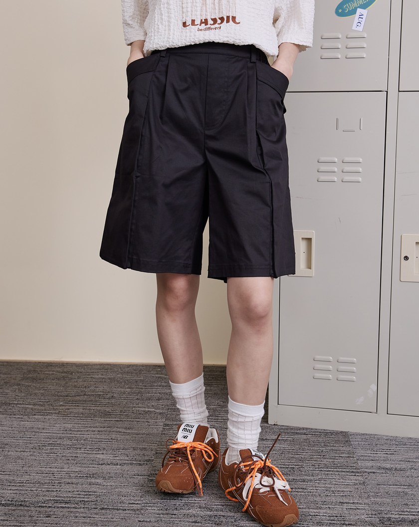 造型反折大口袋五分褲(兩色)