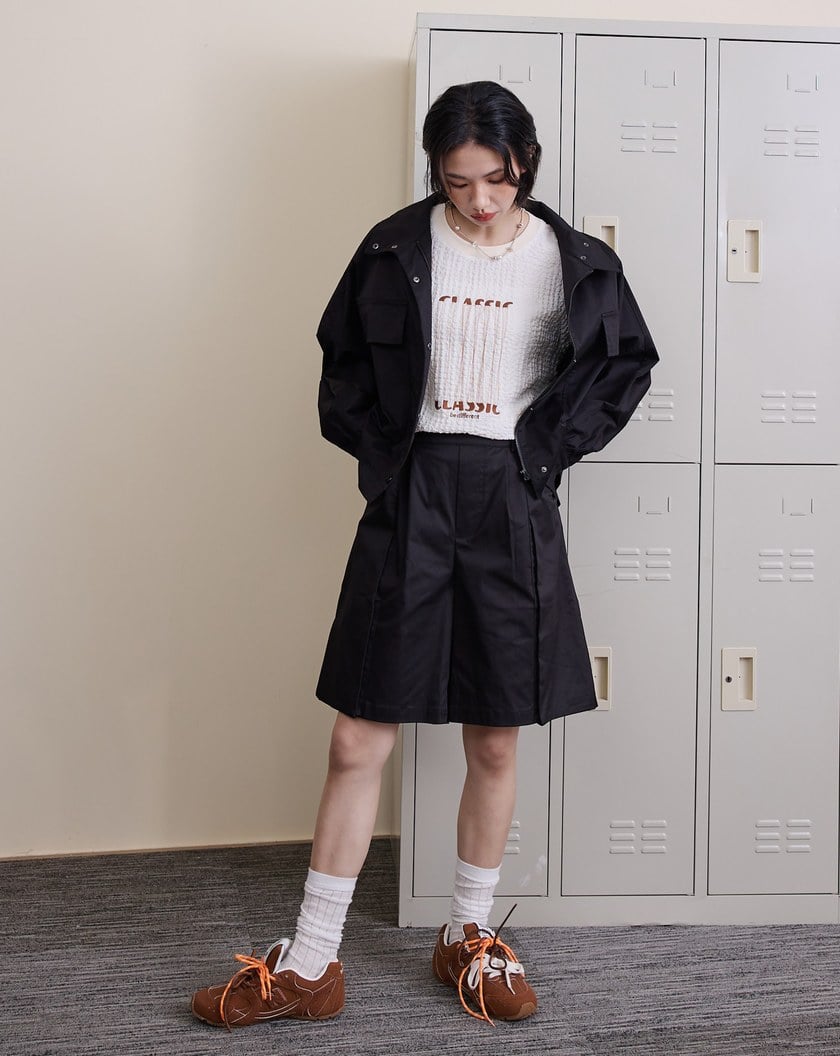 造型反折大口袋五分褲(兩色)