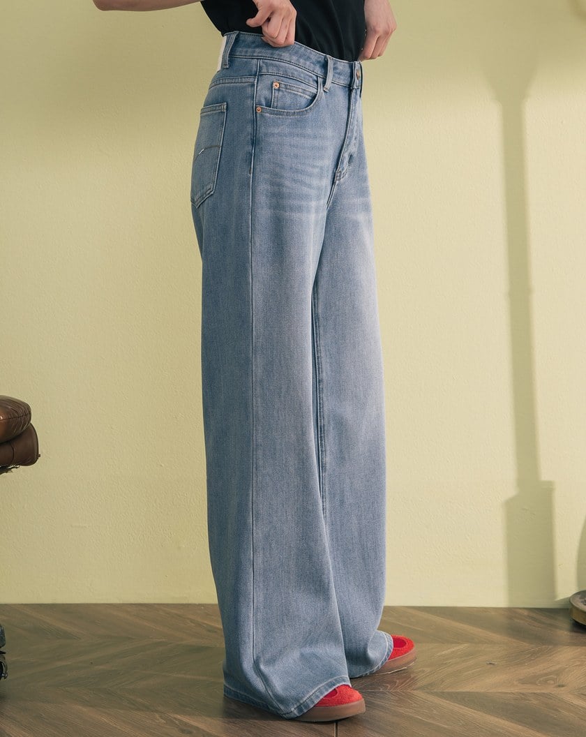 好比例纖長直天絲牛仔直筒褲