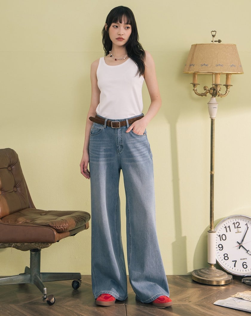 好比例纖長直天絲牛仔直筒褲