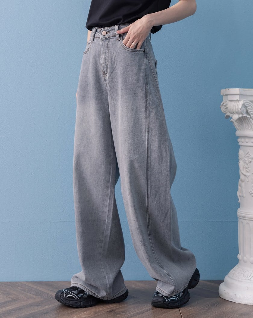 好比例水洗彈性彎刀牛仔褲(兩色)