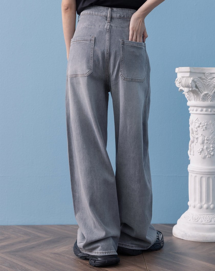 好比例水洗彈性彎刀牛仔褲(兩色)