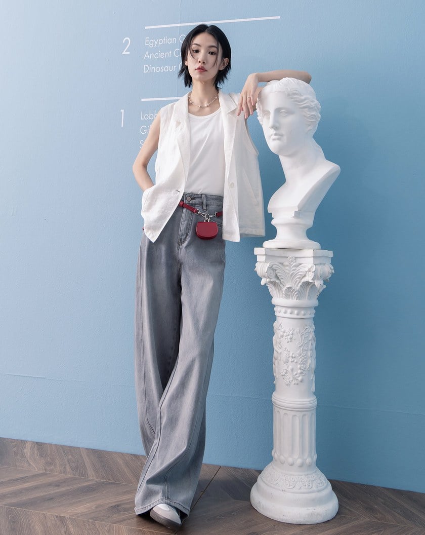 好比例水洗彈性彎刀牛仔褲(兩色)