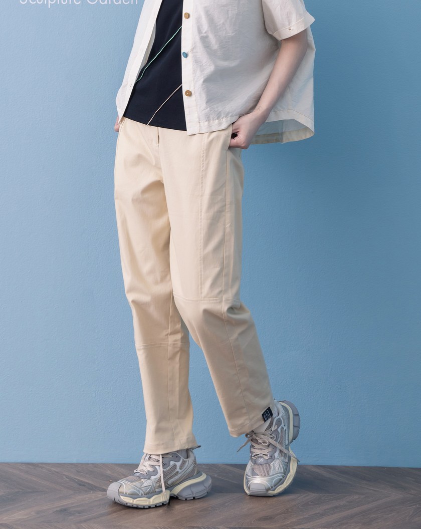 ➤配色壓線造型剪接男友褲(兩色)