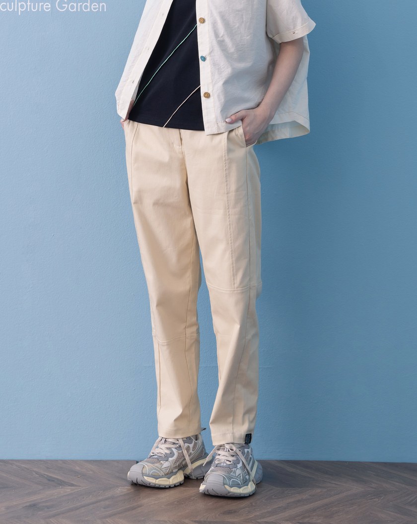 ➤配色壓線造型剪接男友褲(兩色)