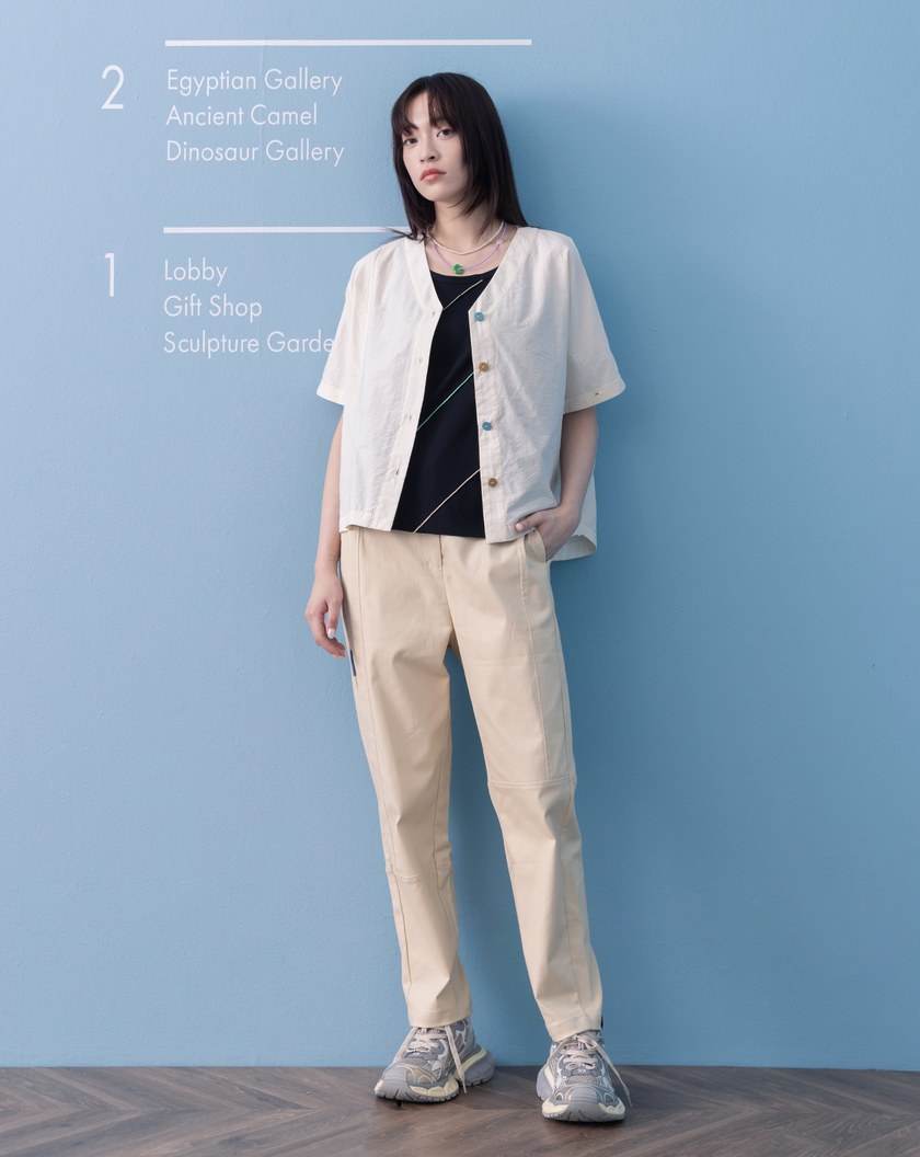 ➤配色壓線造型剪接男友褲(兩色)