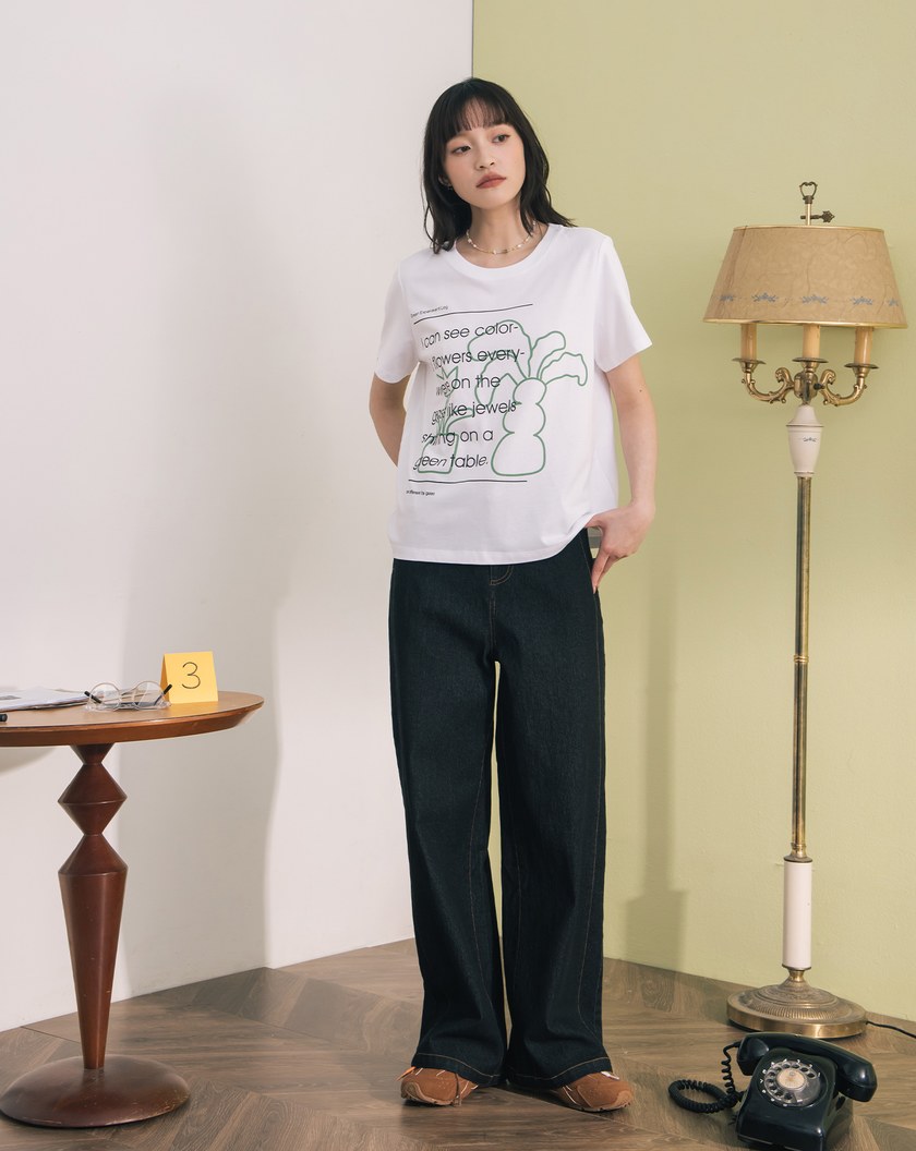 ➤好比例顯瘦剪接直筒牛仔褲(兩色)