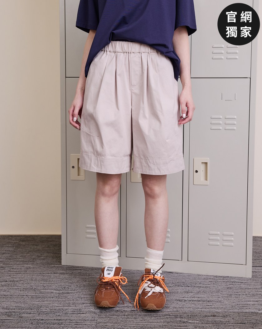 ➤可反折配色造型鬆緊短褲(兩色)