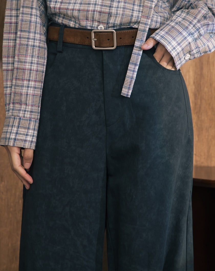 A|顯瘦剪接水洗涼感廓型褲(兩色)