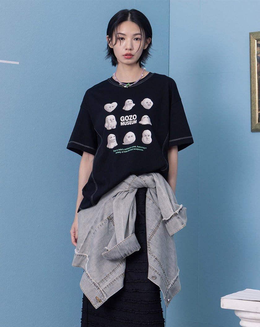 Ada石膏像竹節棉擴型T恤(三色)