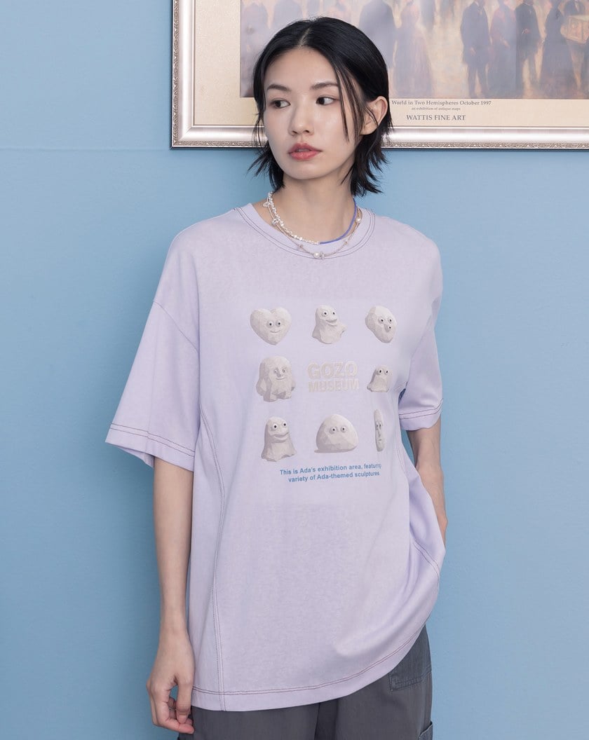 Ada石膏像竹節棉擴型T恤(三色)