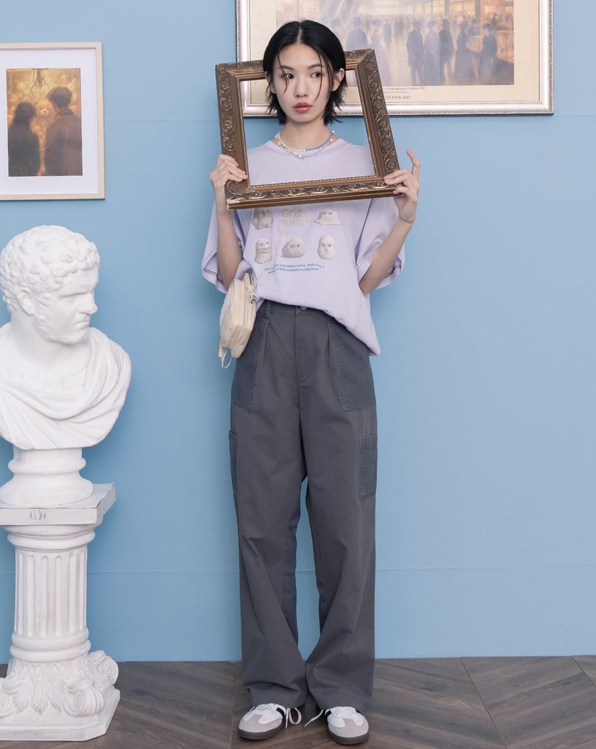 Ada石膏像竹節棉擴型T恤(三色)