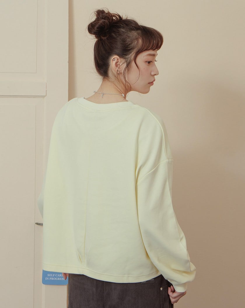 偵探調查印花立體抓褶大學T(兩色)