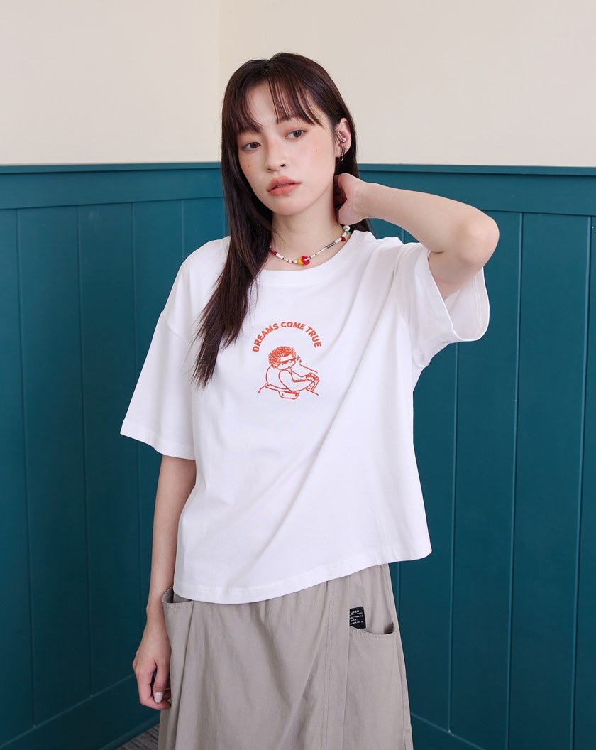 ➤Bingo奶奶繡花涼感T恤(兩色)