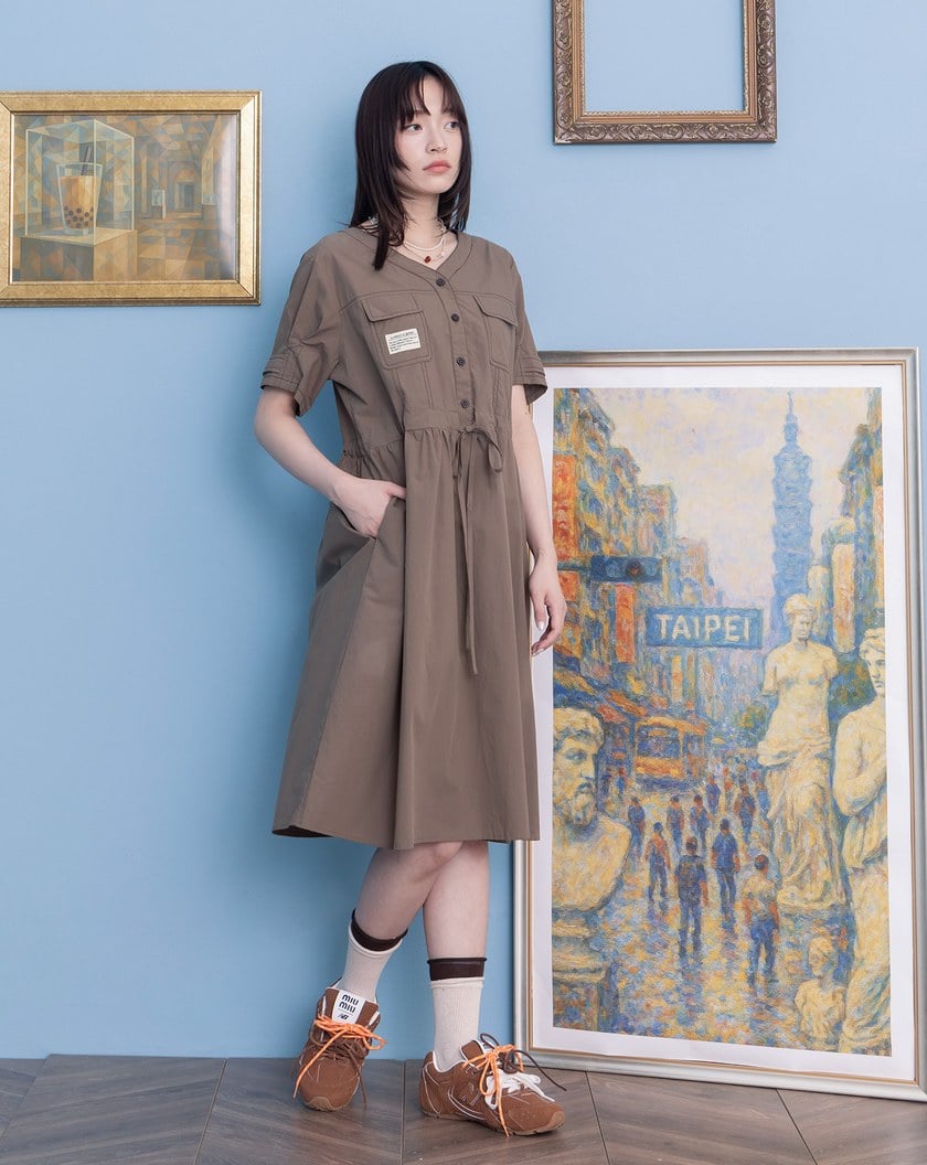 假兩層拼接坑條長襪(兩色)