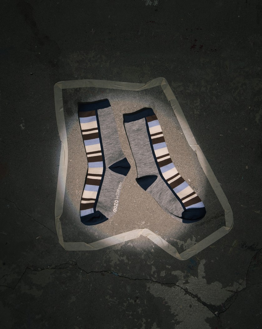 拼接條紋造型長襪(兩色)